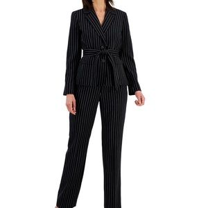 Le suit Women's Striped Belted Pantsuit, Regular & Petite Sizes